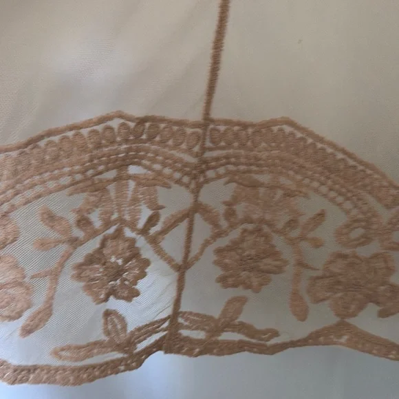 Sheer Embroidered Kimono Duster - Tan - Picture 5 of 9